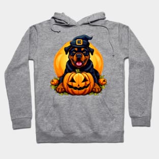 Rottweiler Dog inside Pumpkin #1 Hoodie